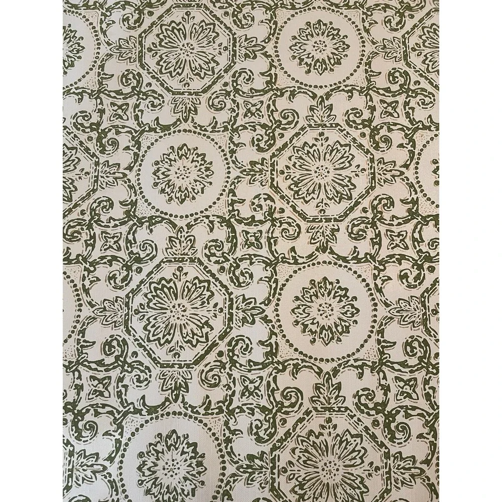Vintage Wallpaper Roll 20.5 Inches Wide Green White Gold